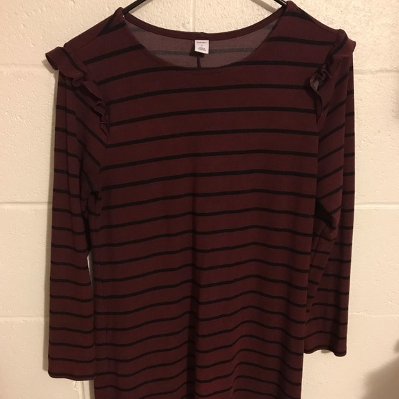 Old Navy striped maroon and black dress - Picture 1 of 1